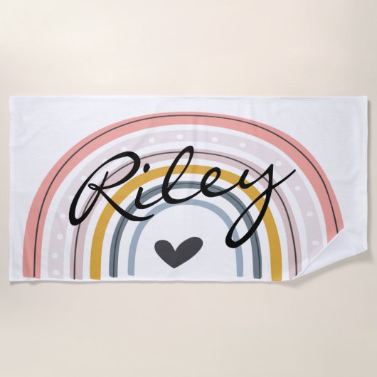 SERVIETTE DE PLAGE CADEAU PERSONNALISÉ, ENFANTS, ANNIVERSAIRE, PLAGE (Devant)