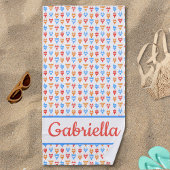 Serviette De Plage Cadeau Personnalisé Nom de Style Fête Piscine Plag