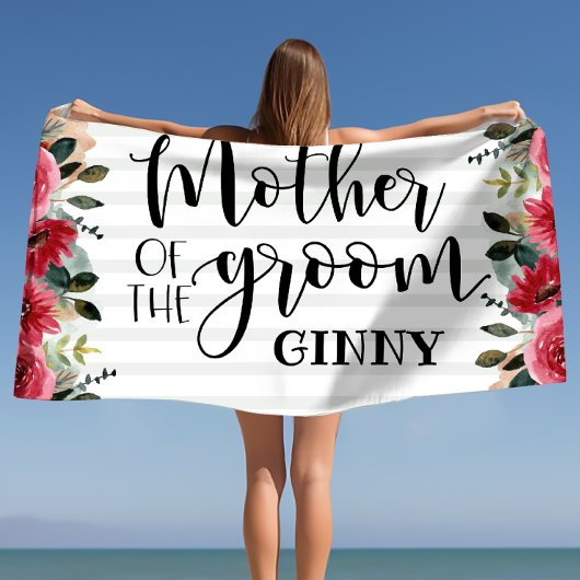Serviette De Plage Cadeau personnalisé pour la mère du marié 