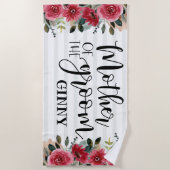 Serviette De Plage Cadeau personnalisé pour la mère du marié  (Devant)