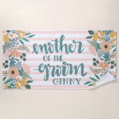 Serviette De Plage Cadeau personnalisé pour la mère du marié (Devant)