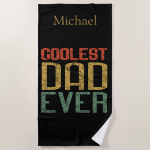 Serviette De Plage Cadeau personnalisé pour papa: Papa le plus cool