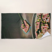 Serviette De Plage cadeau sushi cool (Devant)