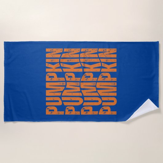 SERVIETTE DE PLAGE CADEAU TYPOGRAPHIE CITROUILLE (Devant)