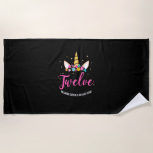 Serviette De Plage Cadeaux de fille pour 12 ans Licorne 12e anniversa