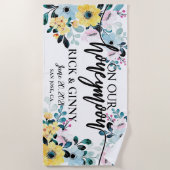 Serviette De Plage Cadeaux de lune de miel Fleurs personnalisées (Devant)