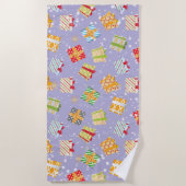 Serviette De Plage Cadeaux de Noël motif (Devant)