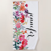 Serviette De Plage Cadeaux de vacances Cabana avec nom personnalisé (Devant)