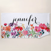 Serviette De Plage Cadeaux de vacances Cabana Personnalisés Nom (Devant)