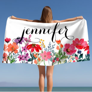Serviette De Plage Cadeaux de vacances Cabana Personnalisés Nom