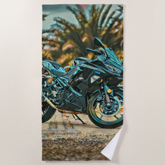 Serviette De Plage Cadeaux motocyclistes (Devant)