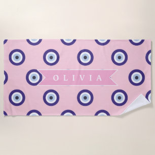 Serviette De Plage Cadeaux Personnalisés avec Motif d'Oeil Maléfique
