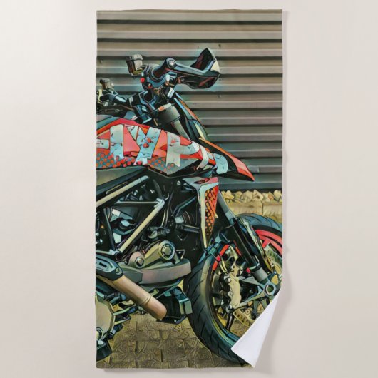 Serviette De Plage Cadeaux pour motos (Devant)