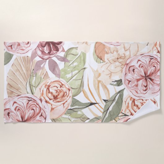 Serviette De Plage Cadre Floral (Devant)