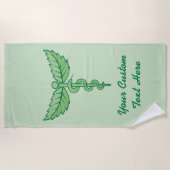 Serviette De Plage Caducée avec feuilles (Devant)
