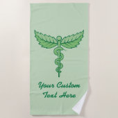 Serviette De Plage Caducée avec feuilles (Devant)