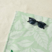 Serviette De Plage Caducée avec fond de feuilles (En situation)