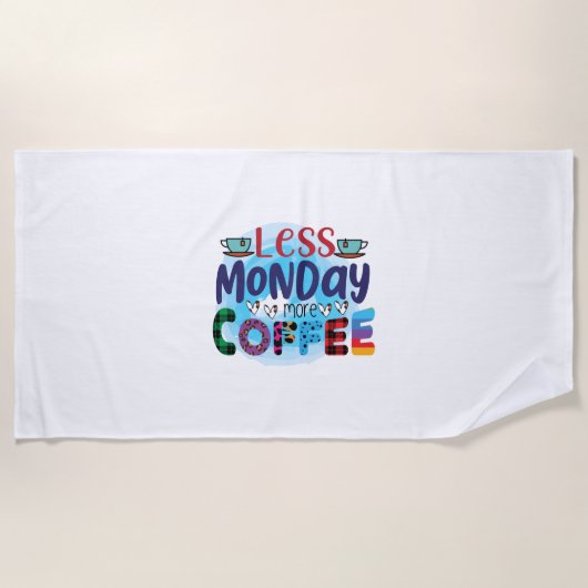 Serviette De Plage Café Art Moins Lundi Plus Café (Devant)