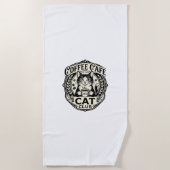 Serviette De Plage Café Café Chat Drôle Chat Graphique - Café Café Ca (Devant)