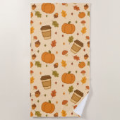 Serviette De Plage Café d'automne (Devant)