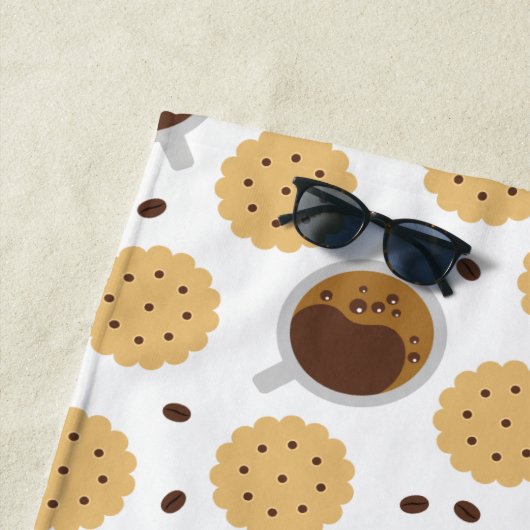 Serviette De Plage Café et cookies (En situation)