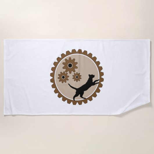 Serviette De Plage cage à moteur pour chien avec roues (Devant)