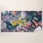 Serviette De Plage Caillebotte - Chrysanthèmes blanc et jaune (Devant)