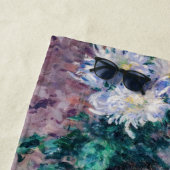Serviette De Plage Caillebotte - Chrysanthèmes blanc et jaune (En situation)