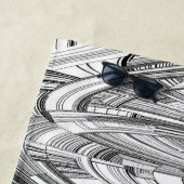 Serviette De Plage Calamité noir et blanc Art géométrique (En situation)