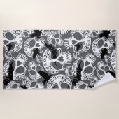 Serviette De Plage Calaveras décoratives Halloween (Devant)