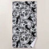 Serviette De Plage Calaveras décoratives Halloween (Devant)