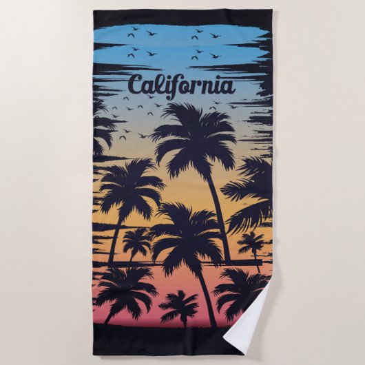 Serviette de plage California Palm Tree (Devant)
