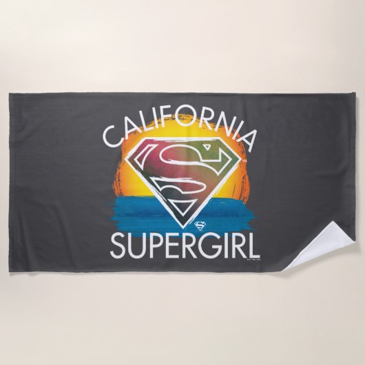 Serviette De Plage California Supergirl Sunset Graphic (Devant)