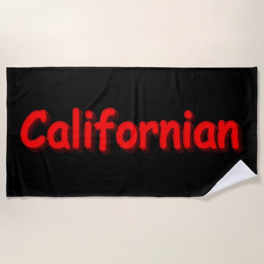 Serviette De Plage "Californian" Joli Design. Acheter maintenant (Devant)
