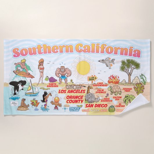 Serviette De Plage Californie du Sud (Devant)