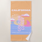 Serviette De Plage Californie, Plage, Art du voyage (Devant)