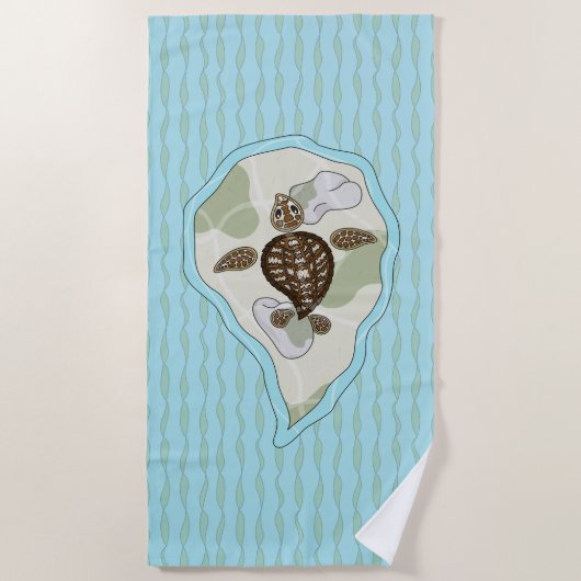 Serviette De Plage Callie the Sea Turtle Beach Towne (Devant)