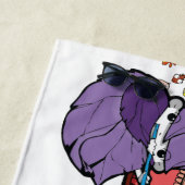 Serviette De Plage Calligraphie Caractère de dessin Goblins WhitePatt (En situation)