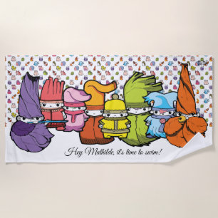 Serviette De Plage Calligraphie Caractère graphique Goblins WhitePatt