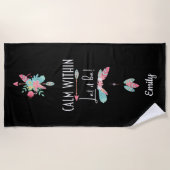 Serviette De Plage Calme À L'Intérieur Qu'Il Soit Boho Motivationnel  (Devant)