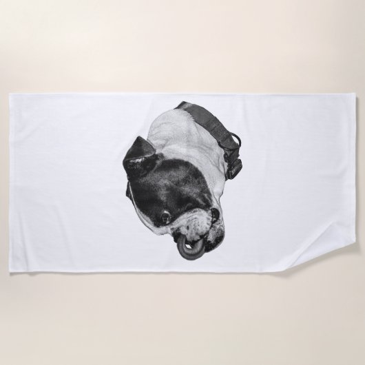 Serviette de plage calme Bulldog (Devant)