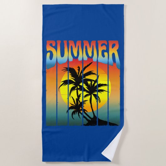 SERVIETTE DE PLAGE CALME COUCHER DE SOLEIL ÉTÉ (Devant)