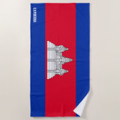 Serviette De Plage Cambodge Drapeau splendide patriotique (Devant)
