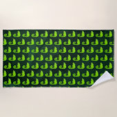 Serviette De Plage Caméléon vert mignon (Devant)