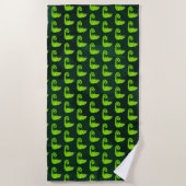 Serviette De Plage Caméléon vert mignon (Devant)