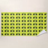 Serviette De Plage Camion Monster sur le vert citron (Devant)