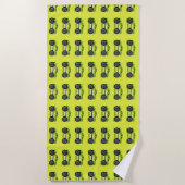 Serviette De Plage Camion Monster sur le vert citron (Devant)