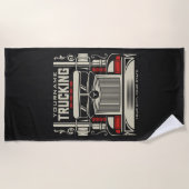 Serviette De Plage Camion personnalisé 18 Routeur BIG RIG Trucker  (Devant)