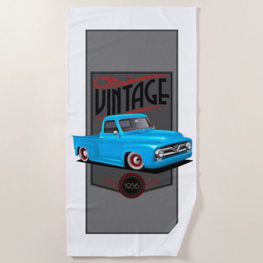 Serviette De Plage Camion Vintage Blue 1956 (Devant)