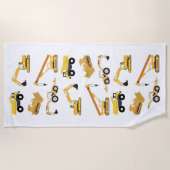 Serviette De Plage Camions de construction (Devant)